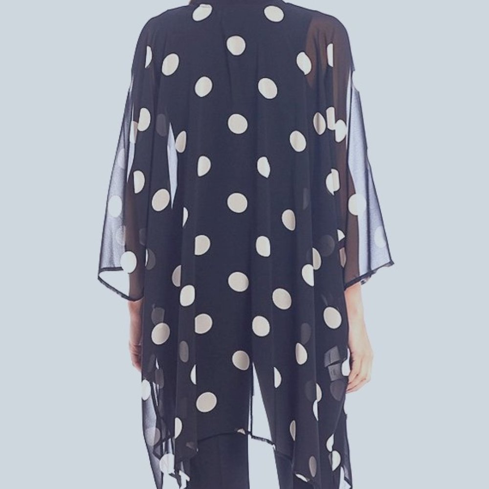 Printed Open-Front Chiffon Kimono